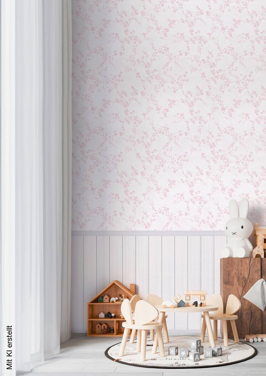 Livingwalls Fototapete Floral rosa creme B/L: ca. 280x159 cm