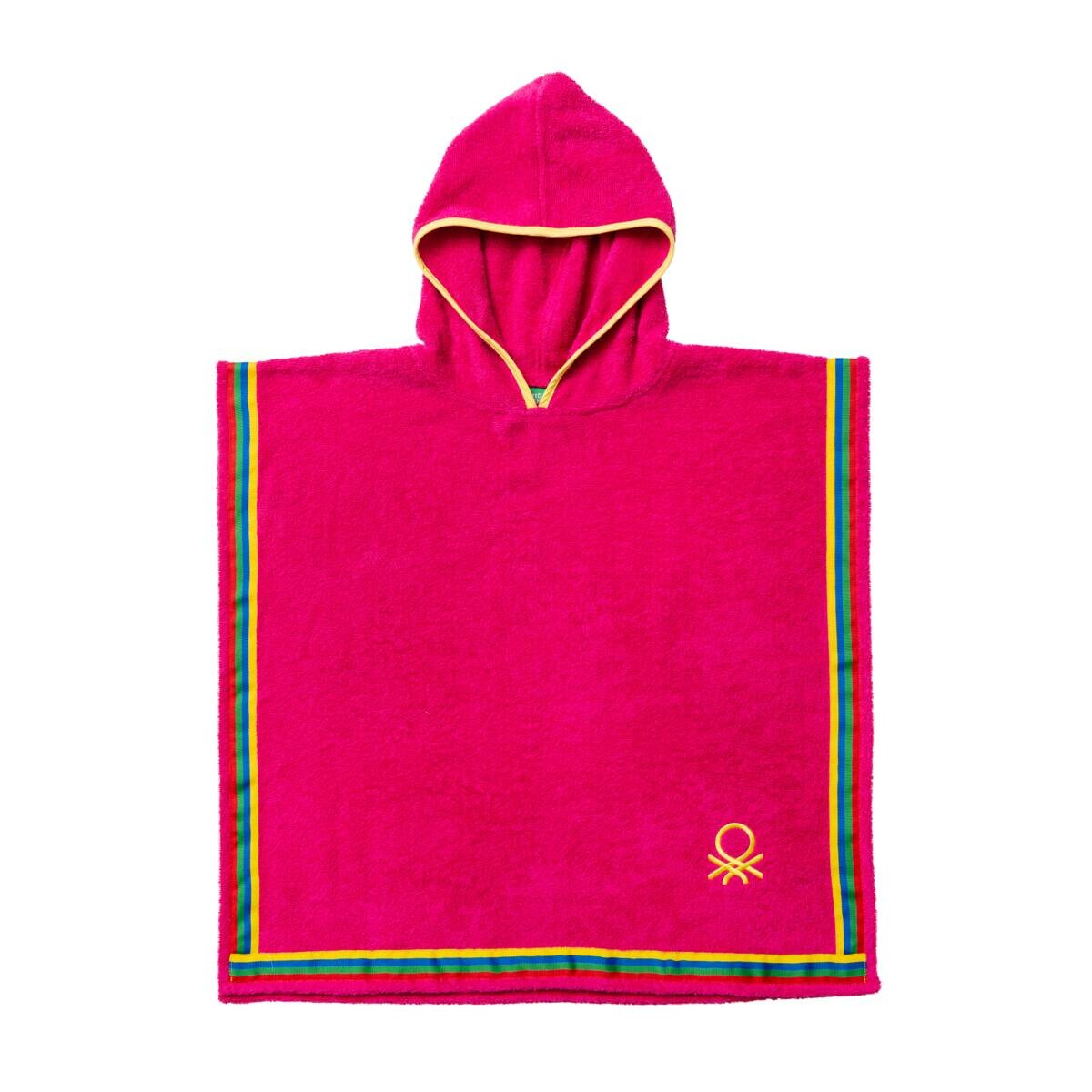 BENETTON Kinder-Badeponcho pink 100% Baumwolle B/L: ca. 65x65 cm