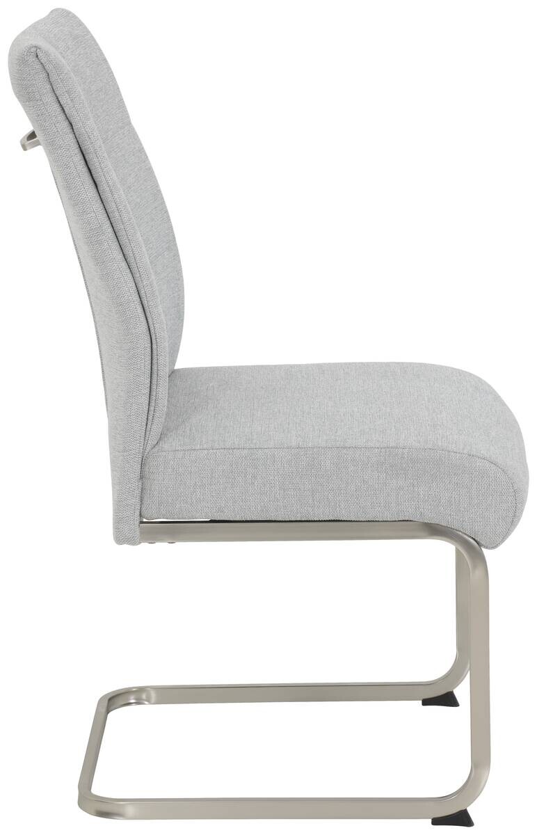 Schwingstuhl Ines, 4er-Set grau Metall Microfaser Webstoff B/H/T: ca. 50x99x66 cm