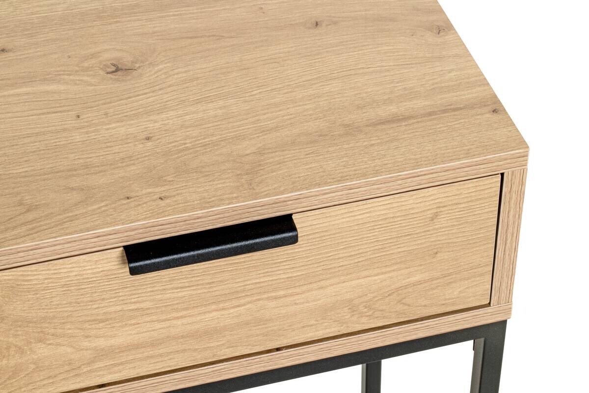 Beistelltisch Eiche hell Nachbildung schwarz B/H/T: ca. 40x60x28 cm