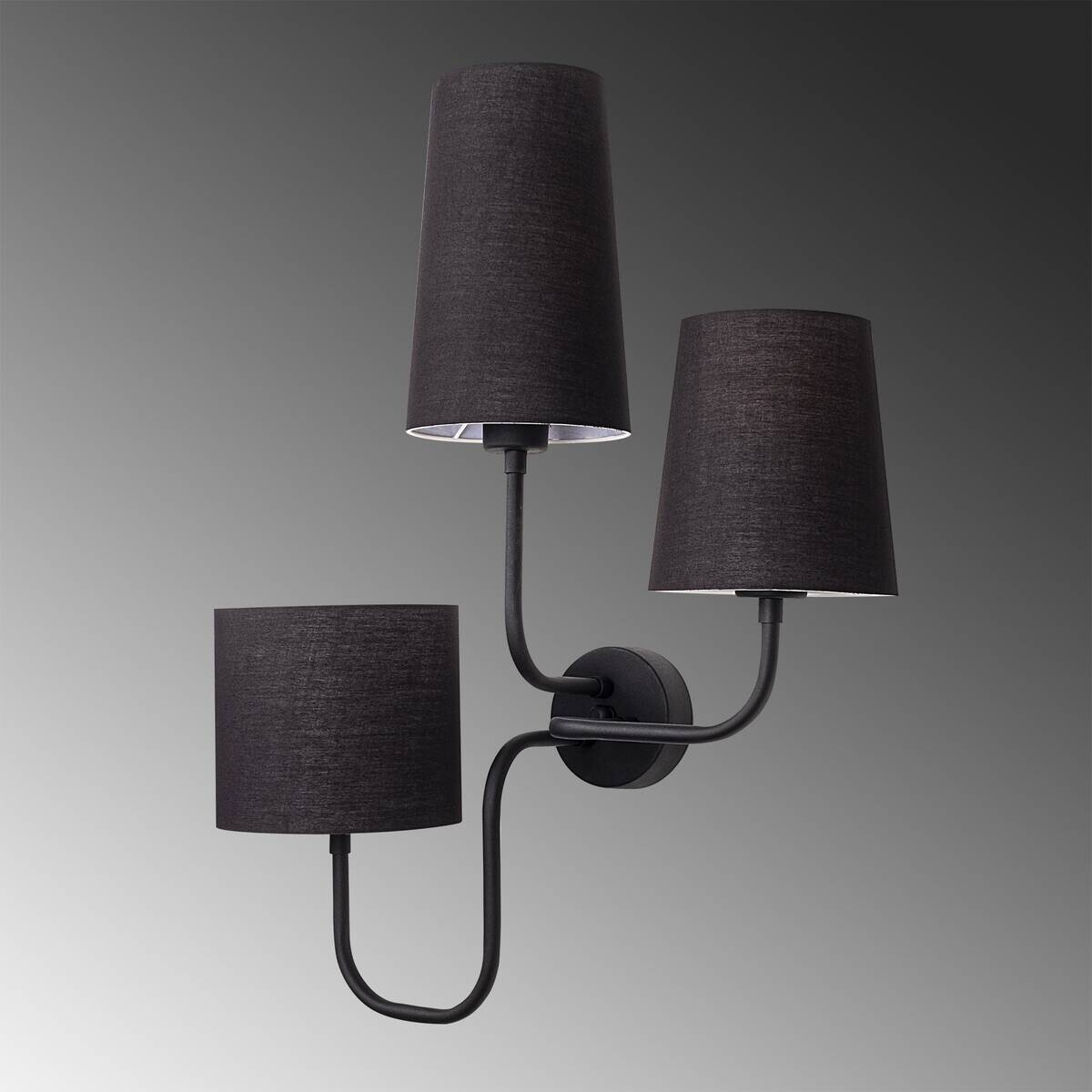 Opviq Wandleuchte schwarz Metall B/H/L: ca. 20x57x50 cm E27 1 Brennstellen