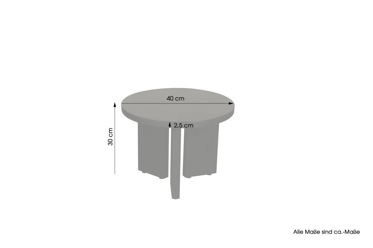 Beistelltisch ROUND schwarz lackiert Akazie H/D: ca. 30x40 cm