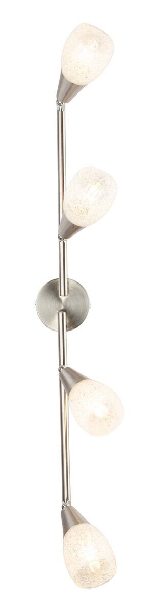 GLOBO Spotbalken Franziska nickel matt klar Glas Acryl B/H/L: ca. 8x19x60 cm 4 Brennstellen