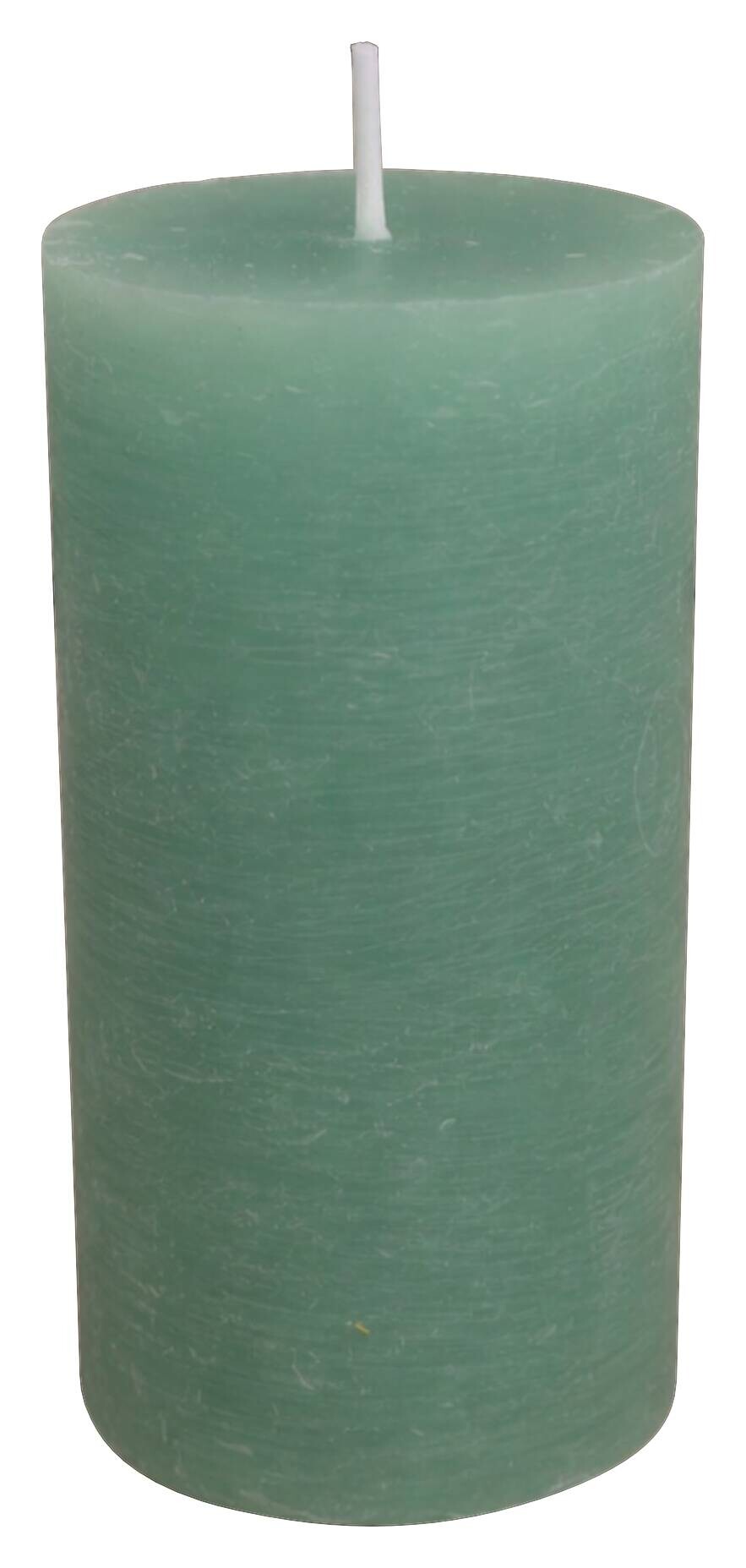 Stumpenkerze grün H/D: ca. 12x6,8 cm