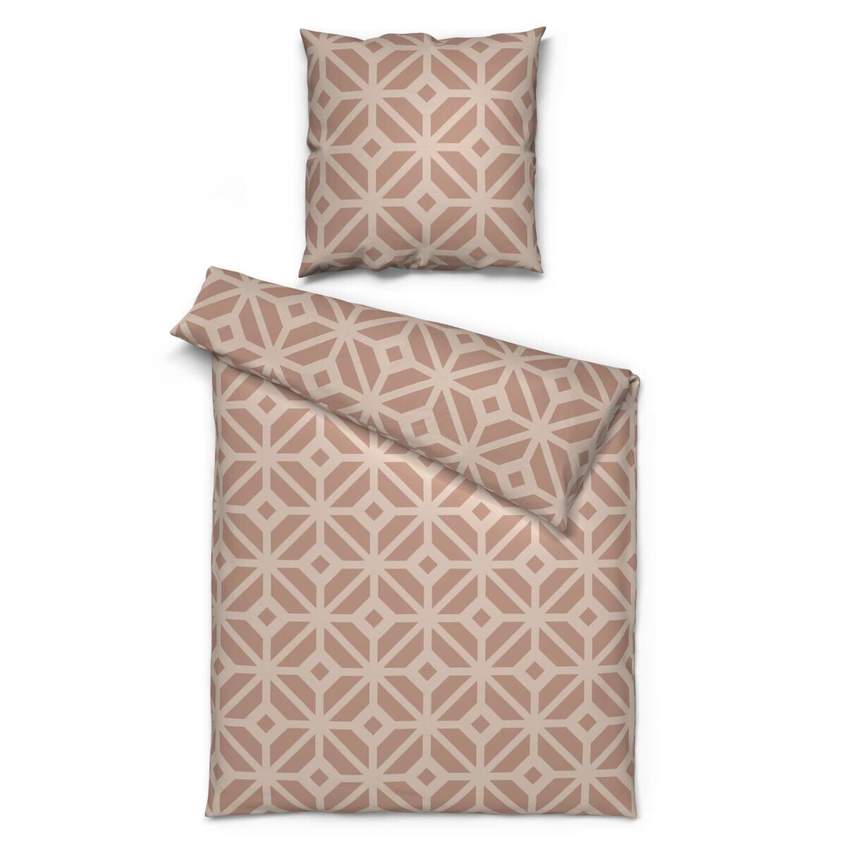 Microfaser Bettwäsche Fleece beige 100% Polyester B/L: ca. 135x200 cm