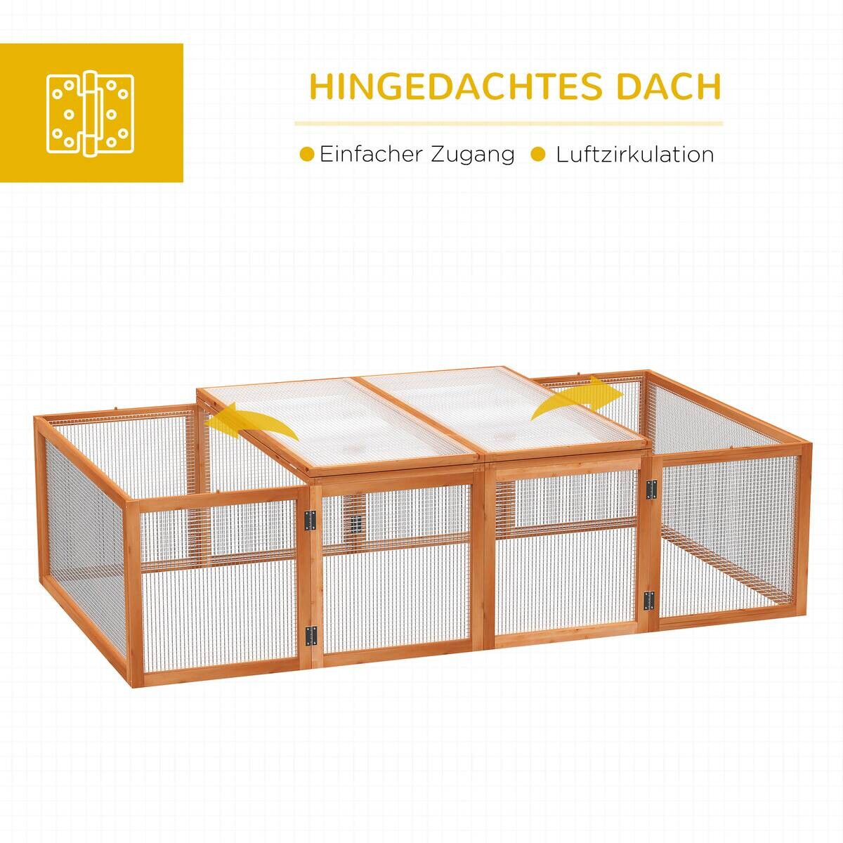 PawHut Gehege natur Polypropylen B/H/L: ca. 100x181x48 cm