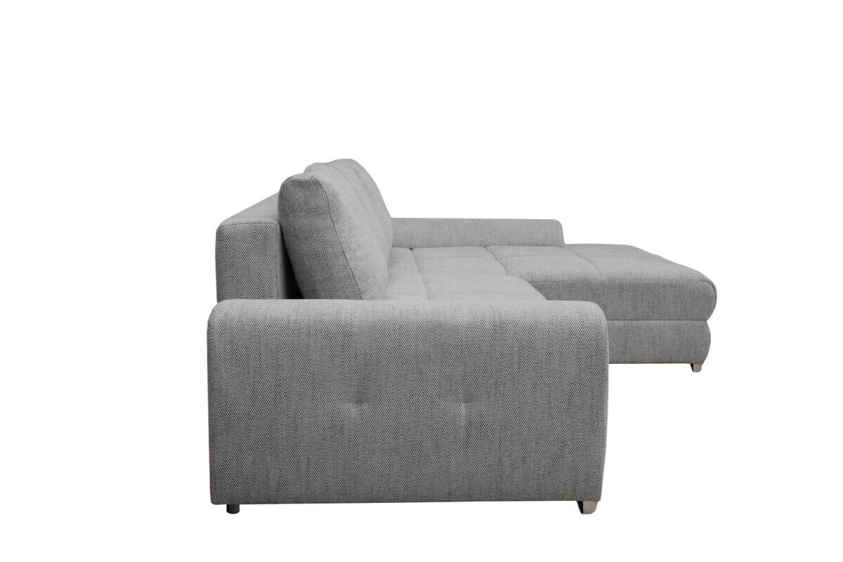 Ecksofa mit Bettfunktion und Bettkasten Lorenz grau Microfaser B/H/T: ca. 284x74x180 cm