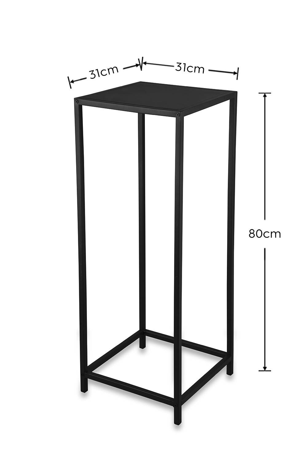 Beistelltisch Vera schwarz lackiert Metall B/H/T: ca. 31x80x31 cm