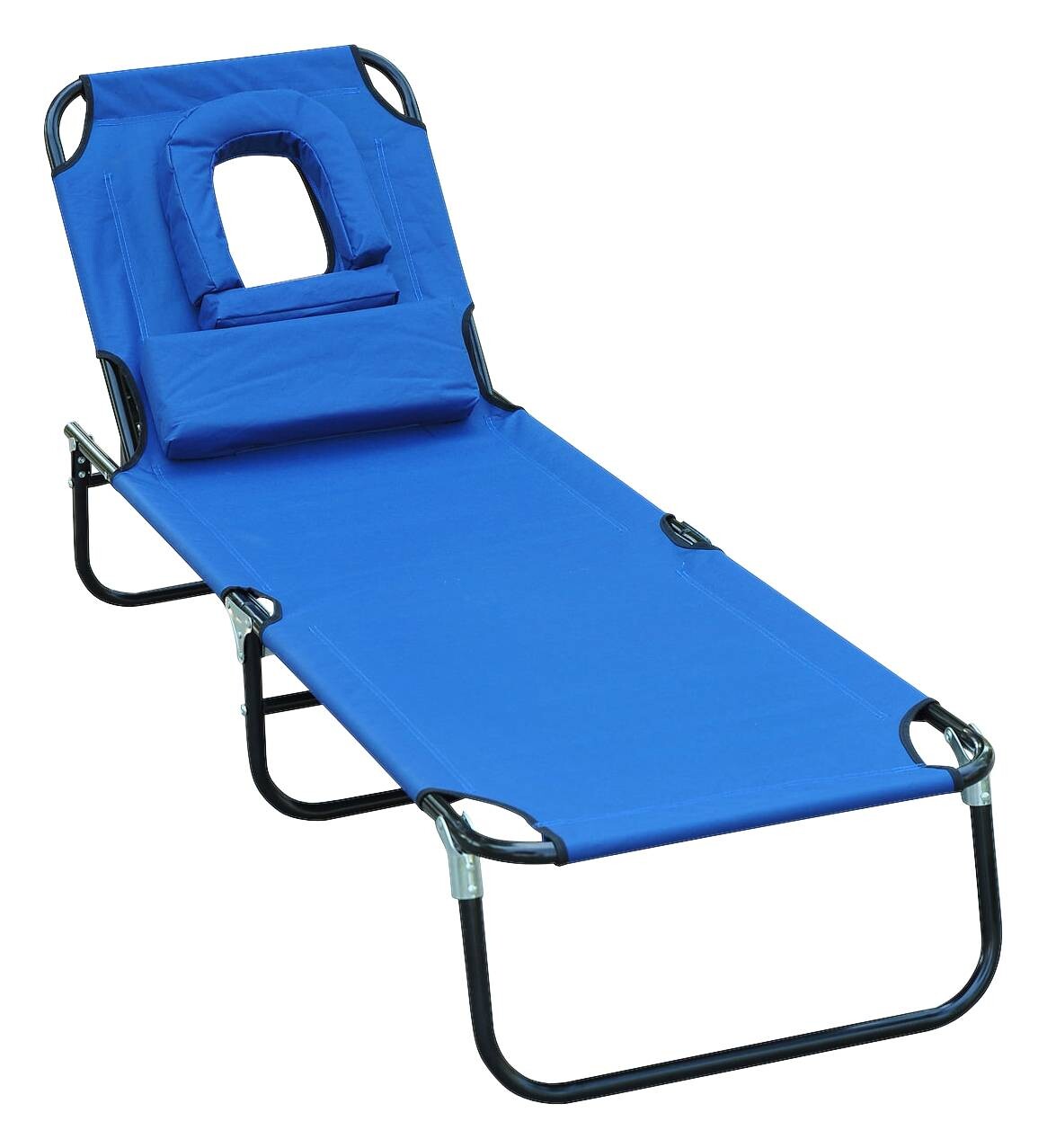 Outsunny Sonnenliege blau Stoff B/H/L: ca. 56x28x190 cm