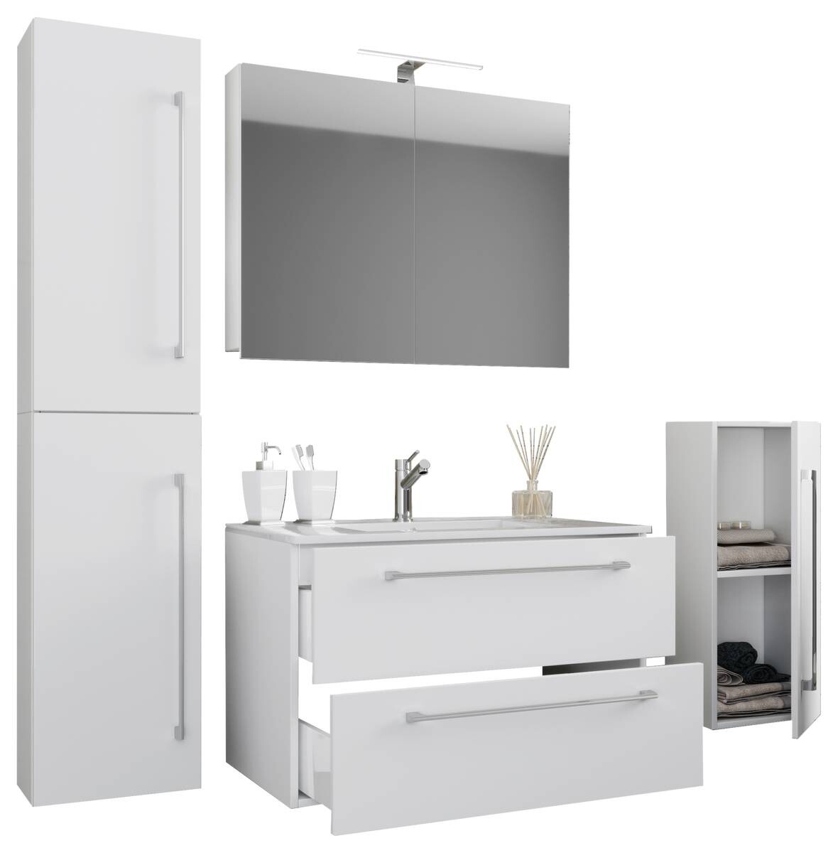 Waschplatz 5tlg-Badinos weiß B/H/T: ca. 60x50x46 cm