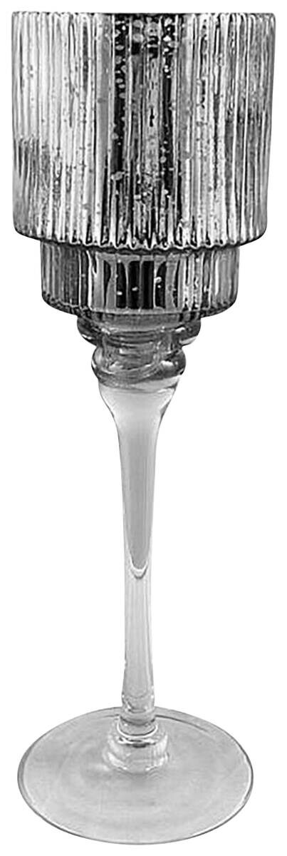 Dekorationsartikel silber Glas H/D: ca. 30x11 cm