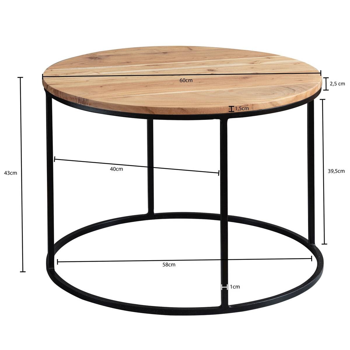 Wohnling Couchtisch braun B/H/T: ca. 60x43x60 cm