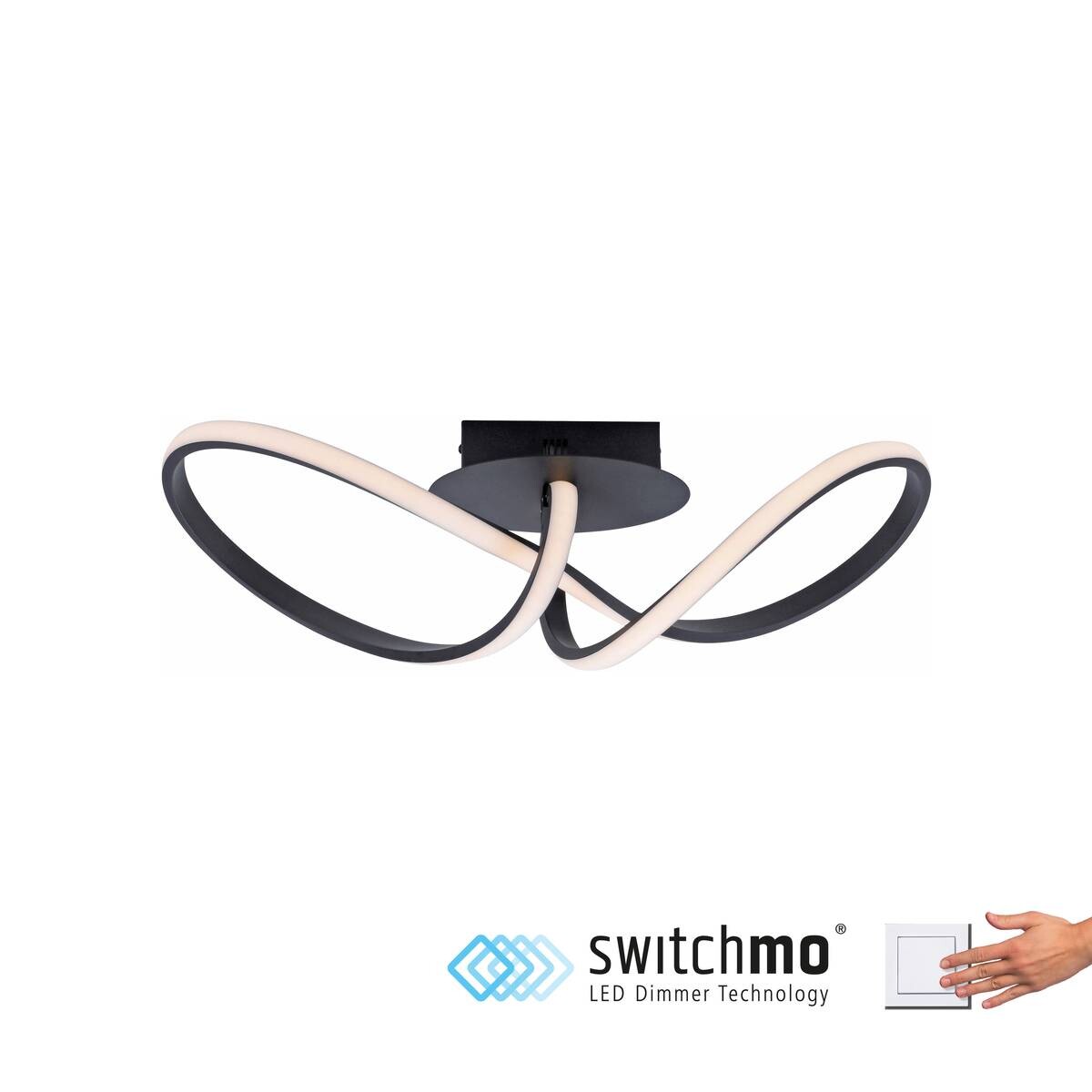 Just Light LED-Deckenleuchte MARIA 15403-18 schwarz Aluminium Kunststoff B/H/T: ca. 24,5x27x61 cm 1 Brennstellen