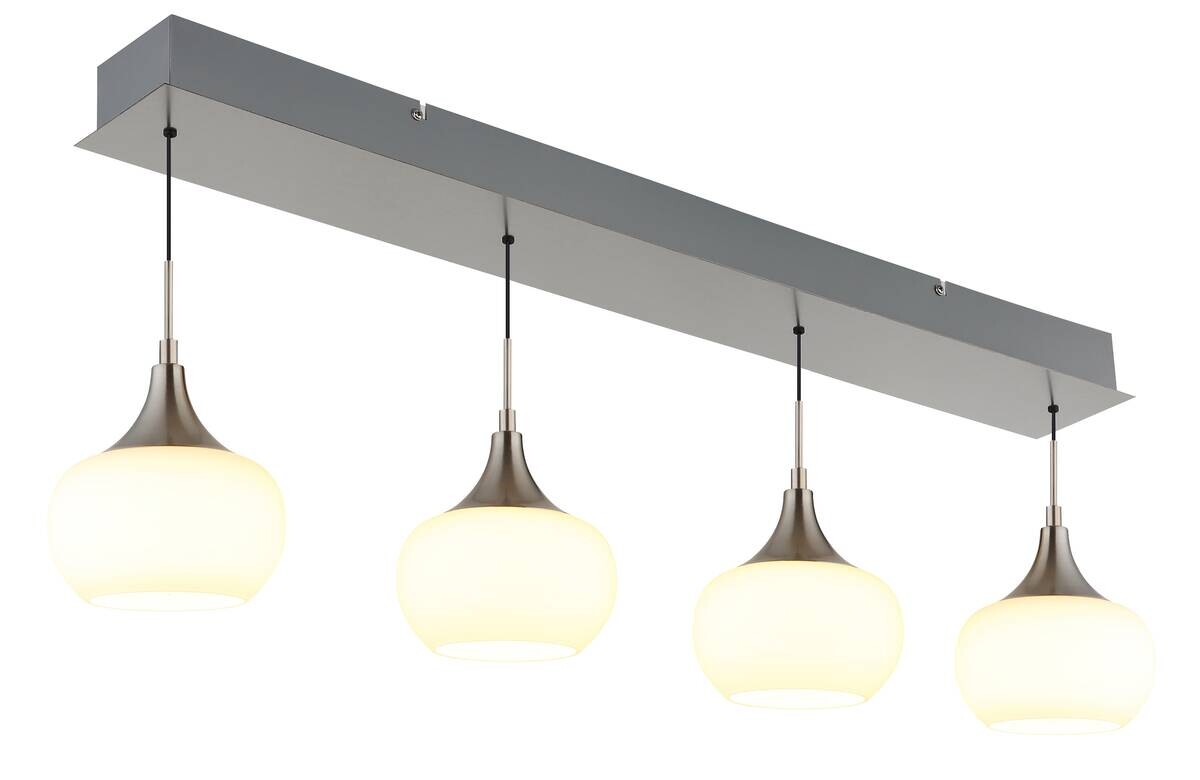 GLOBO LED-Pendelleuchte nickel Opal Metall Glas B/H/L: ca. 15x150x90 cm 1 Brennstellen