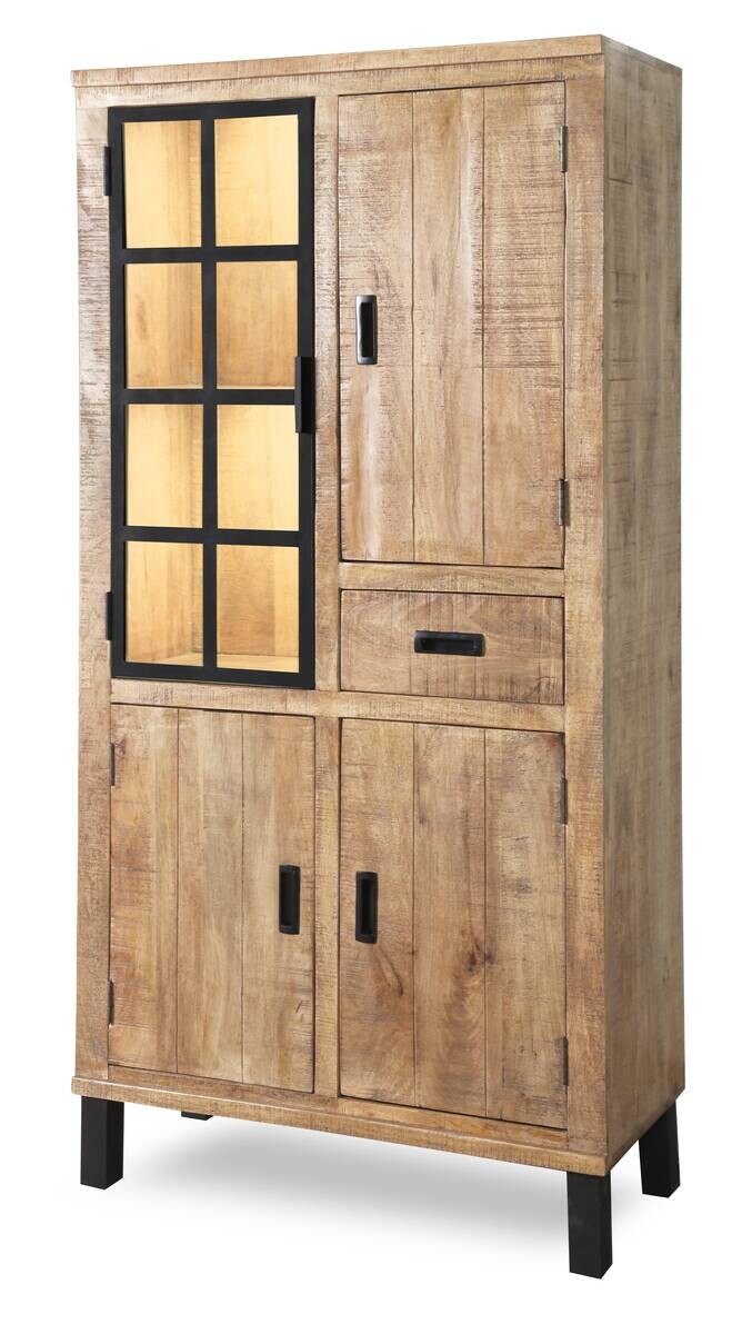 Vitrine Kali latte Mango B/H/T: ca. 88x180x40 cm