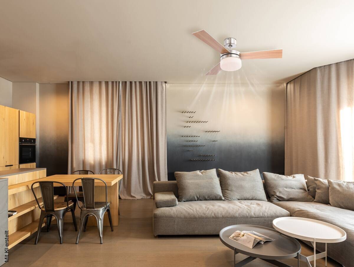 GLOBO Deckenventilator Opal nickel H/D: ca. 30,5x105 cm max. 40 W