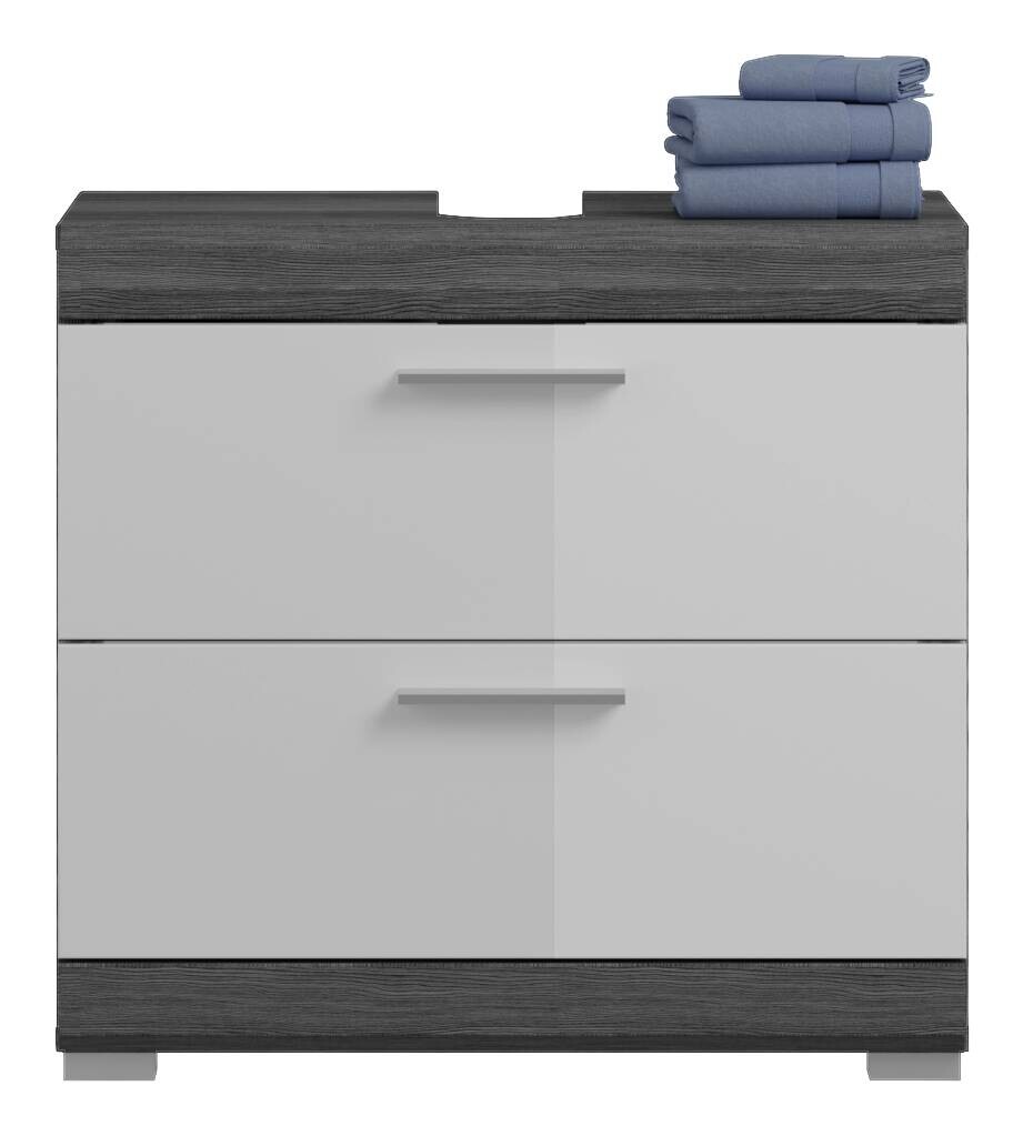 Badezimmer-Set Scout Rauchsilber Nachbildung weiß Hochglanz B/H/T: ca. 112x191x34 cm