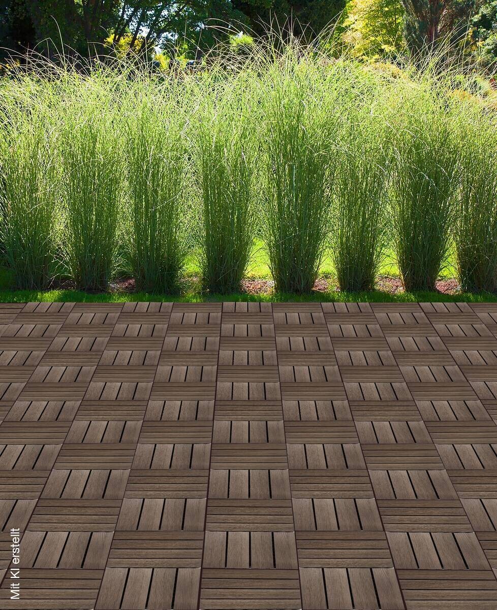 POCOline Terrassenfliese WPC, 6 Stück im Paket natur B/L: ca. 30x30 cm