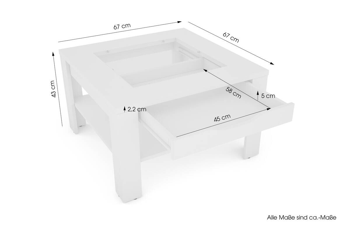 byLIVING Couchtisch RALPH Eiche Old Wood B/H/T: ca. 67x43x67 cm