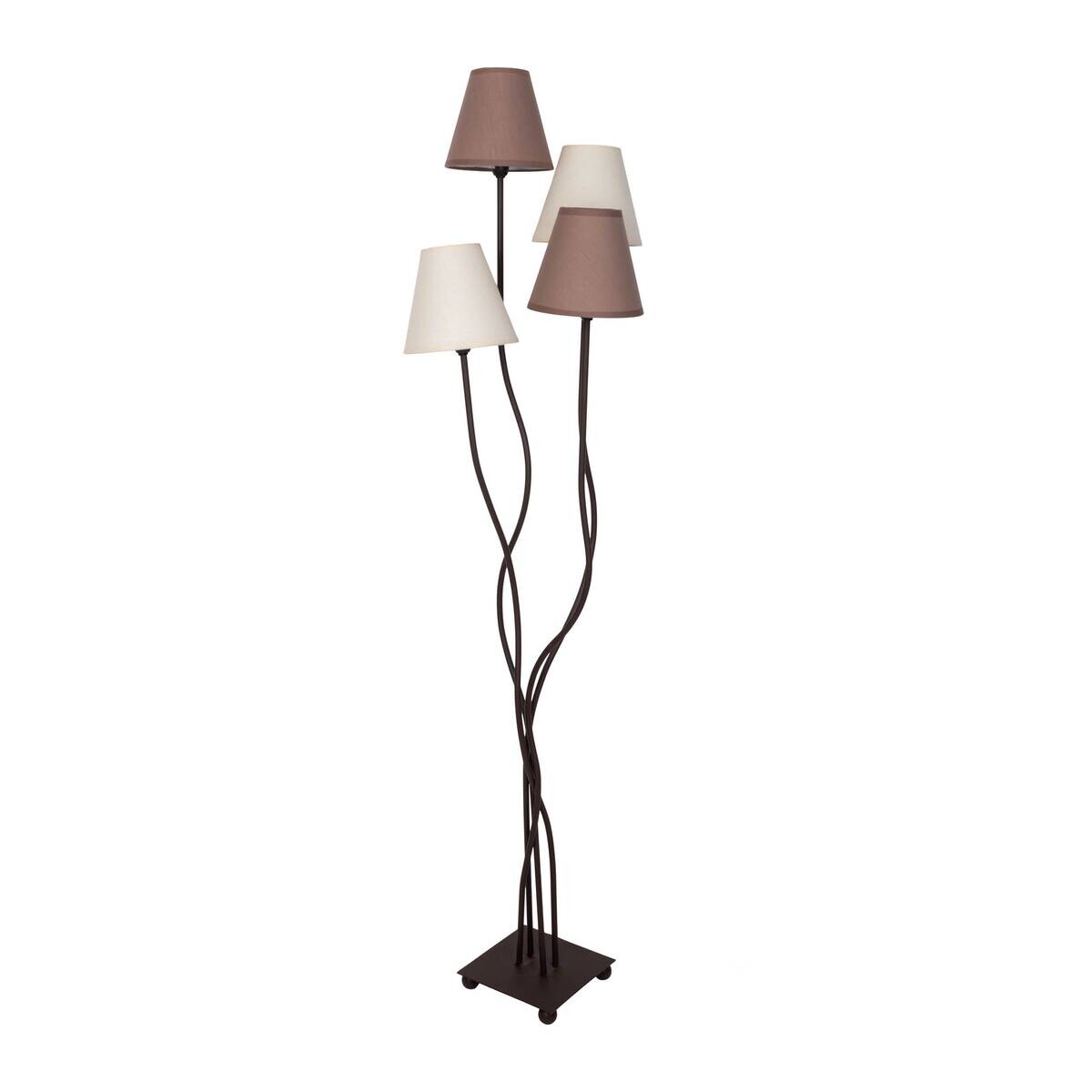 Näve Leuchten Stehlampe 2040911 braun Metall Textil B/H/T: ca. 34x138x43 cm 4 Brennstellen