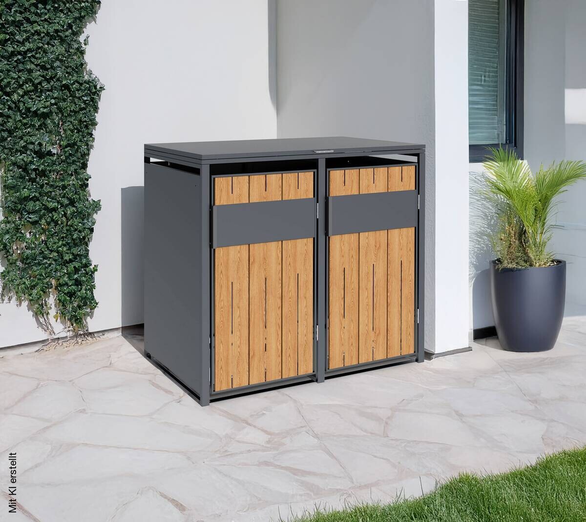 Westmann Mülltonnenbox Varius Holzoptik B/H/L: ca. 132x116x80 cm