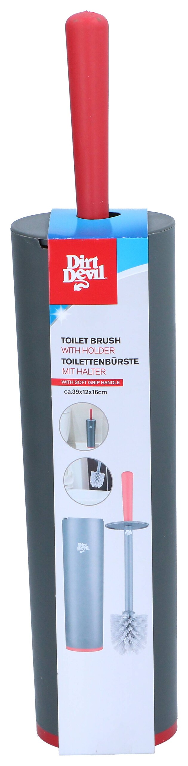 Dirt Devil Toilettenbürste grau rot Kunststoff