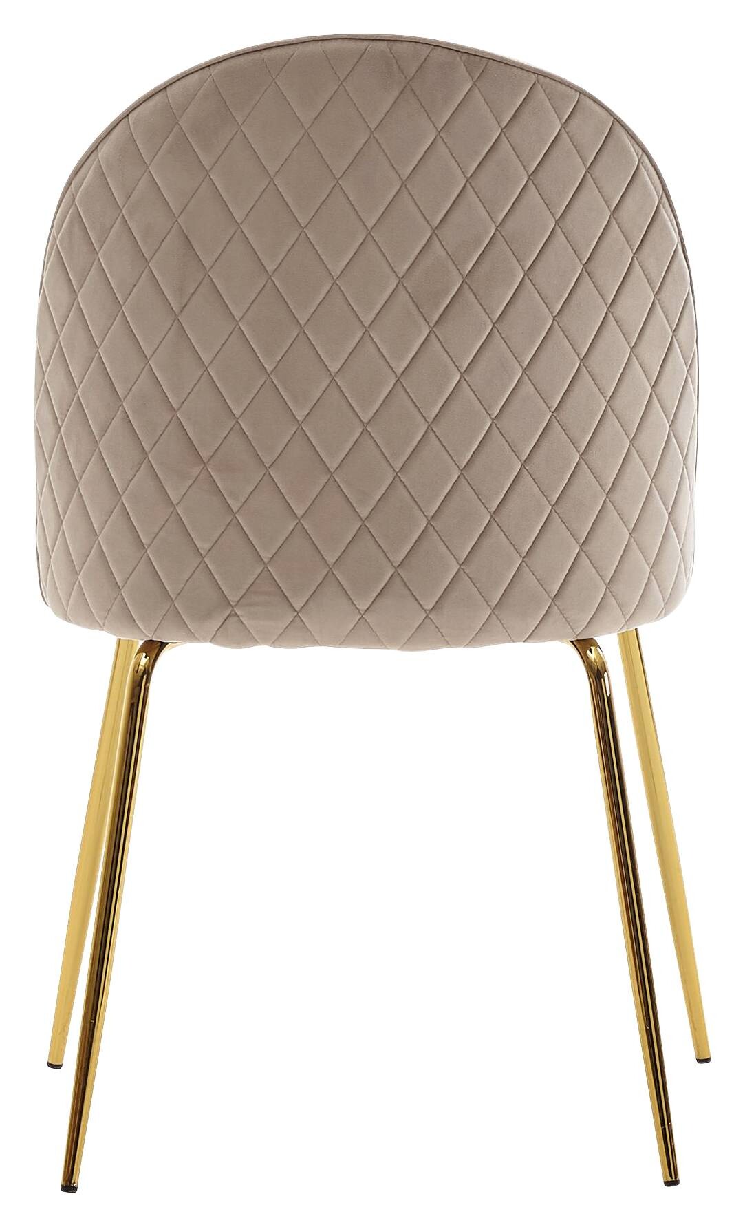 Stuhl beige gold Stoff Eisen B/H/T: ca. 53x86x50 cm