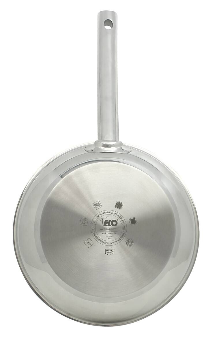 Pfanne silber Edelstahl D: ca. 24 cm