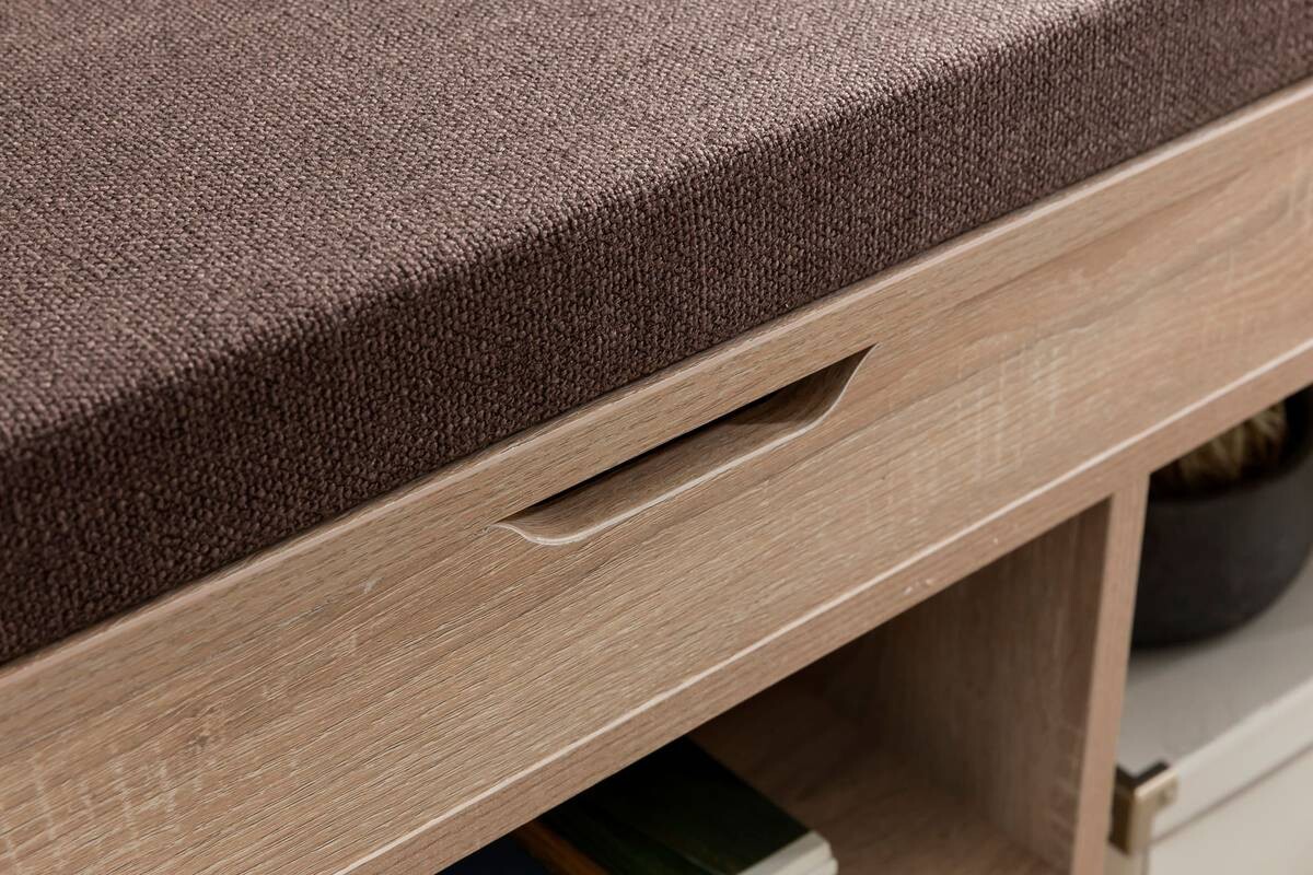 Schuhbank Eiche Sonoma Nachbildung braun B/H/T: ca. 104x51x32 cm