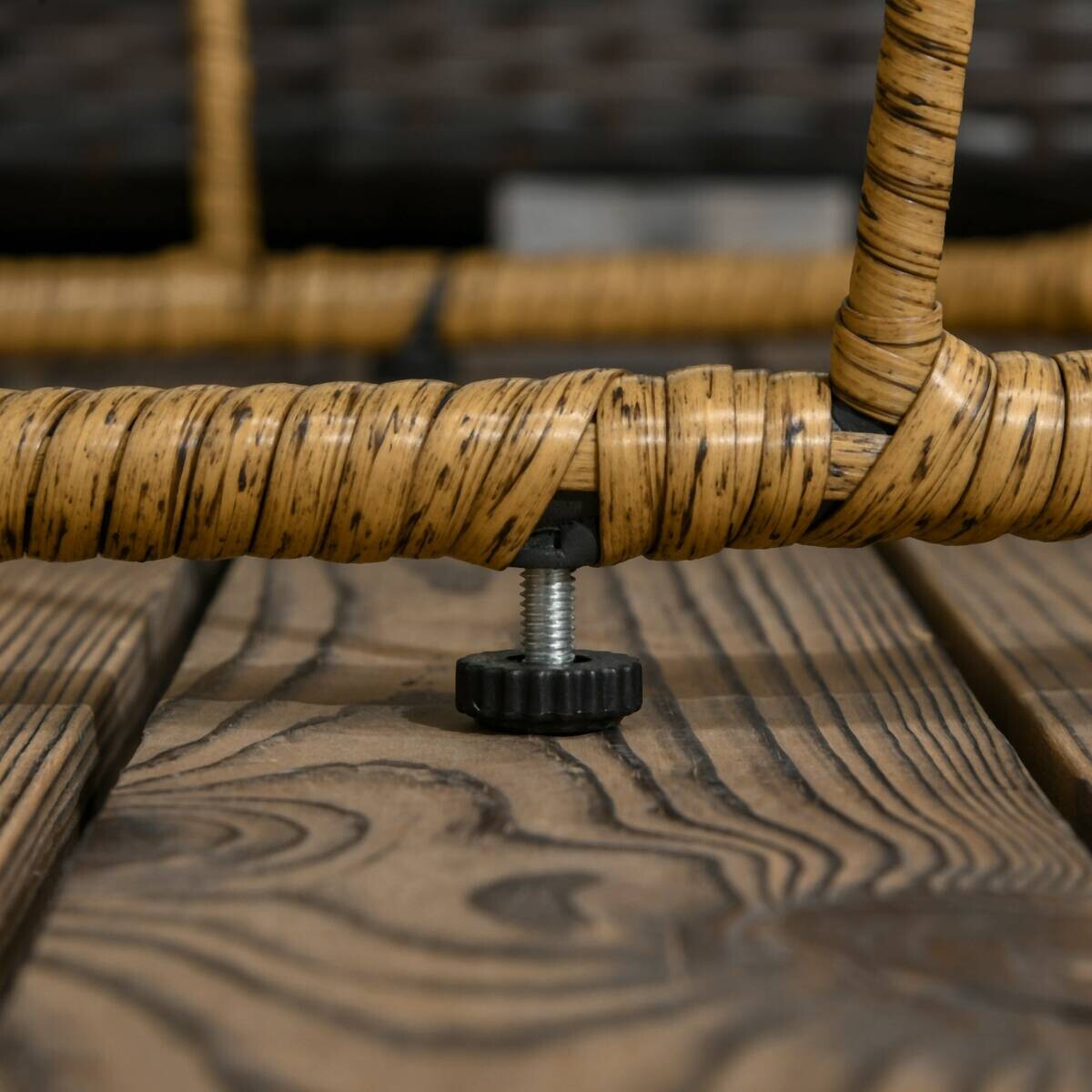 Outsunny Beistelltisch sand Polyrattan B/H/L: ca. 60x60x47 cm