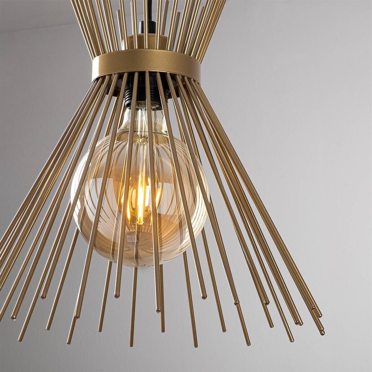 Opviq Pendelleuchte Kirpi schwarz B/H/T/L: ca. 104x129x34x104 cm E27 3 Brennstellen