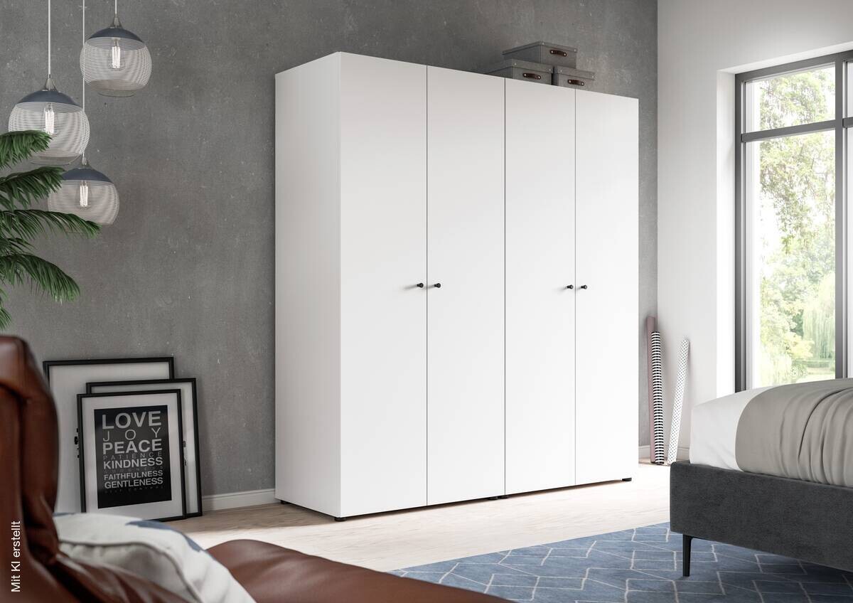 Kleiderschrank DARWIN weiß B/H/T: ca. 160x176x51 cm