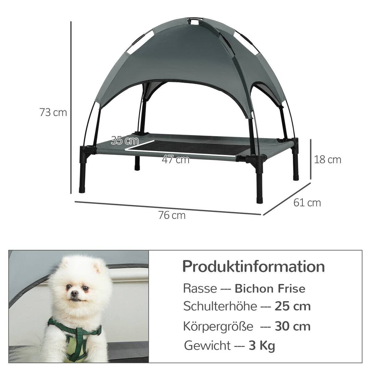 PawHut Hunde-Zubehör schwarz Polypropylen B/H/L: ca. 61x76x73 cm