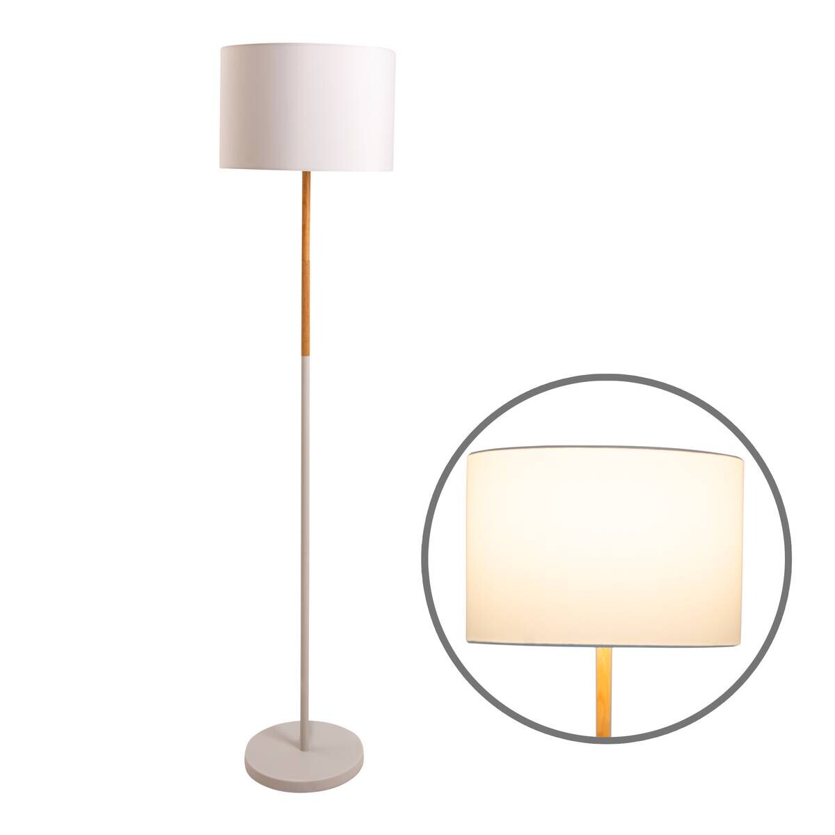 Näve Leuchten Stehlampe 2088023 weiß Textil Kunststoff Metall B/H/T: ca. 36x150x36 cm 1 Brennstellen