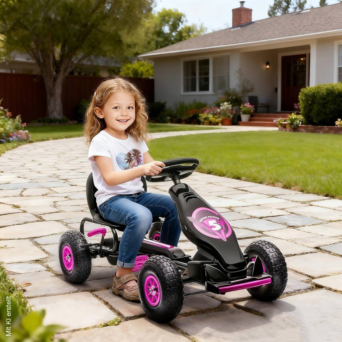 HOMCOM Go Kart schwarz B/H/L: ca. 58x61x121 cm