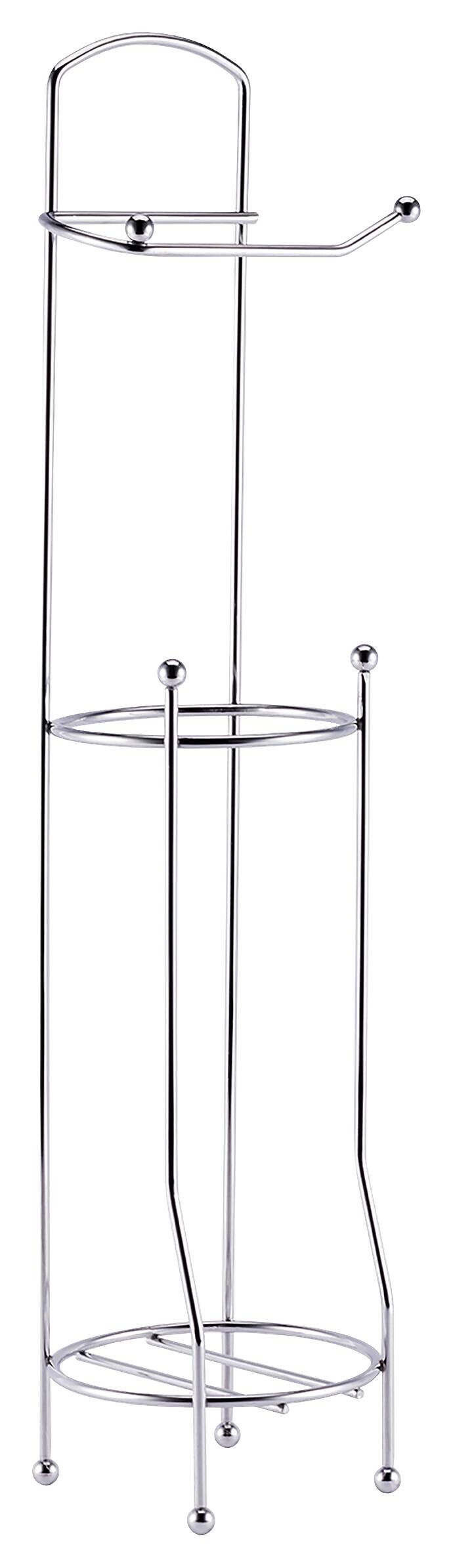 POCOline Stand-WC-Garnitur Chrom Edelstahl H/D: ca. 65,8x15,2 cm