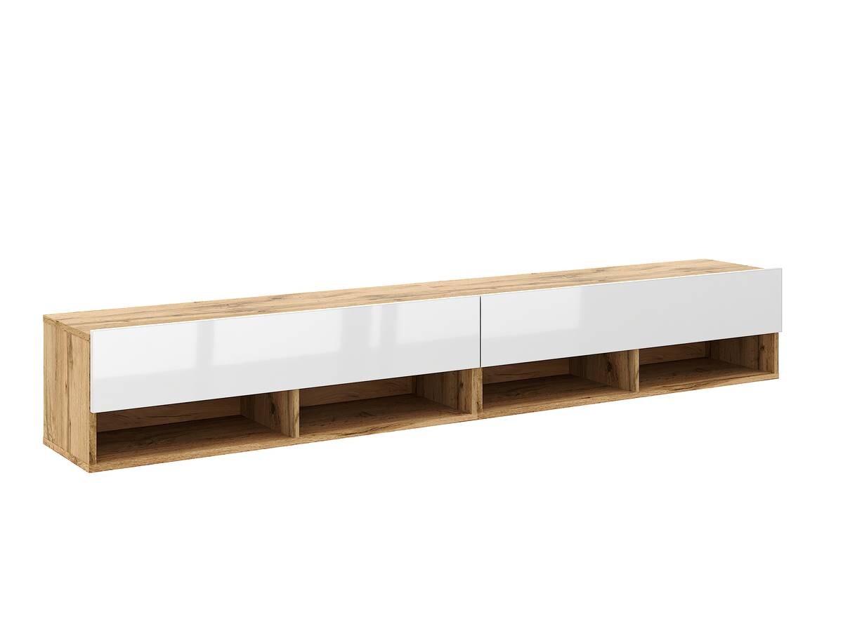 TV-Lowboard TV LOWBOARD DERBY 280 Eiche Wotan Nachbildung weiß glänzend B/H/T: ca. 280x32,5x31,5 cm