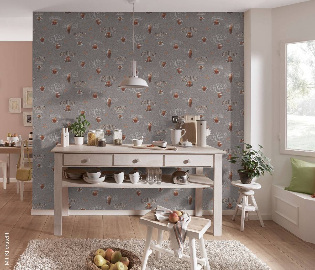 Erismann Vliestapete Coffee grau B/L: ca. 53x1005 cm