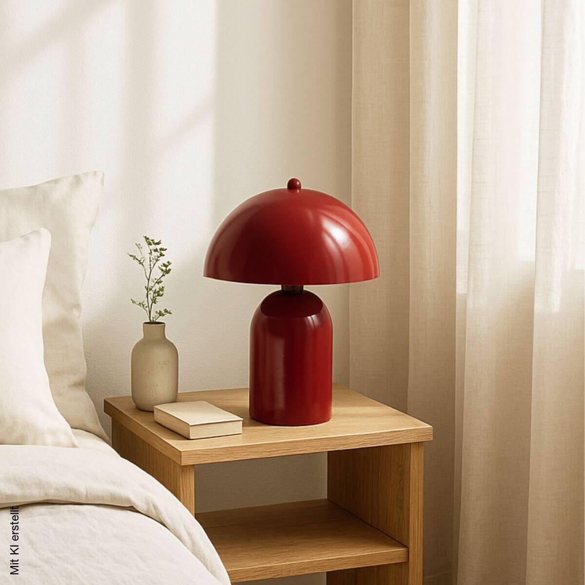 Opviq Tischleuchte rot B/H/T: ca. 25x35x25 cm E27 1 Brennstellen