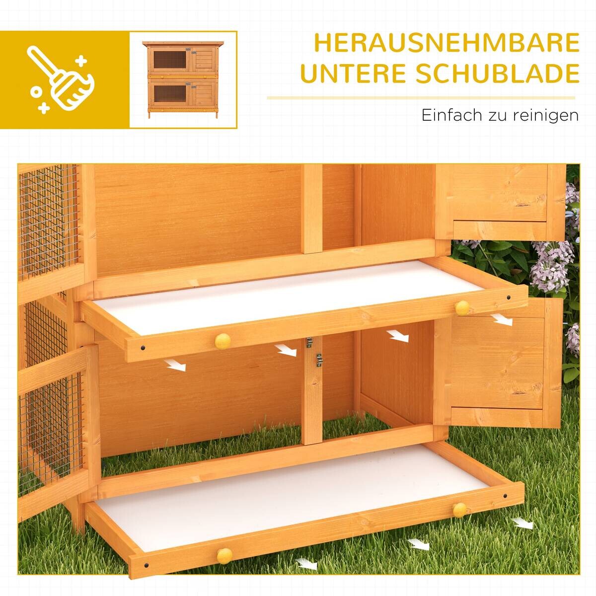 PawHut Kleintierstall grün Holz B/H/L: ca. 45x90x90 cm