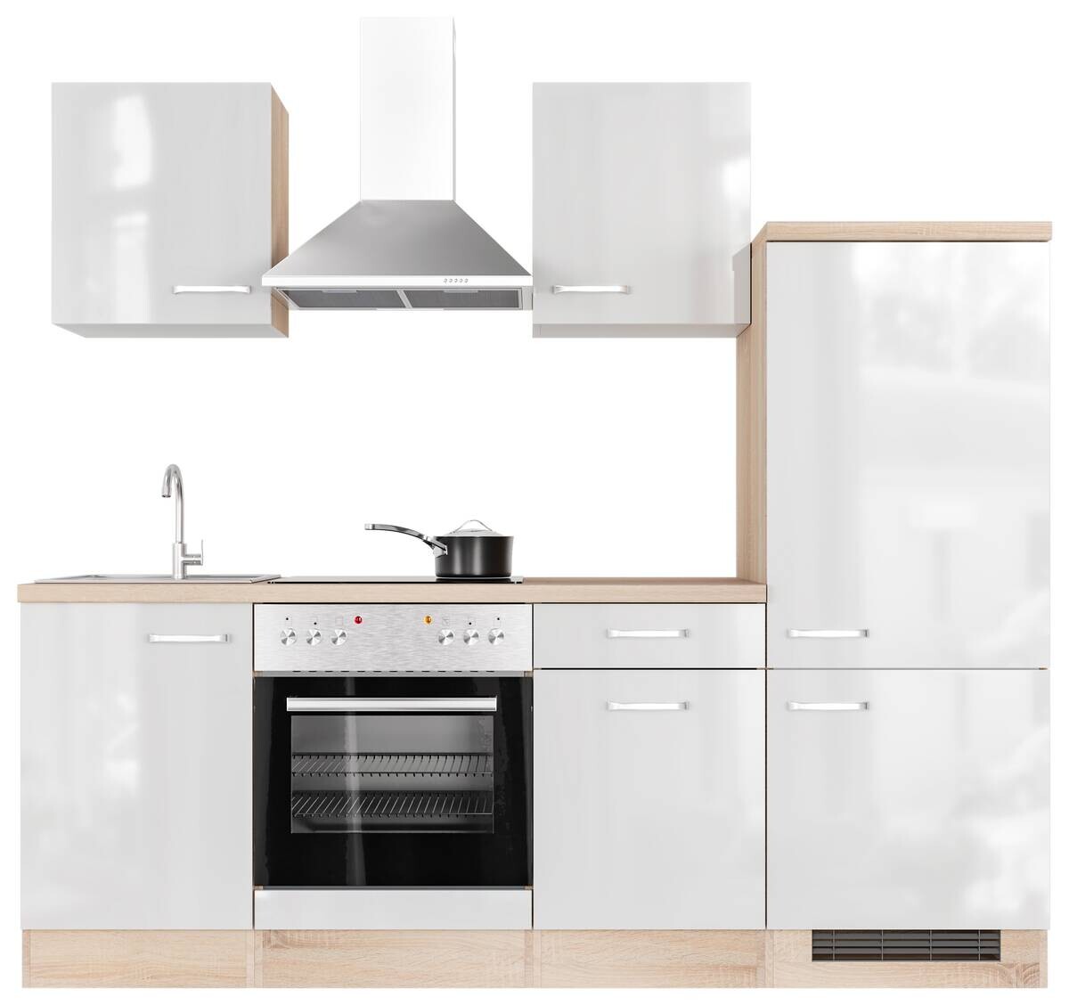 Küchenblock Valero weiß Hochglanz B/H/T: ca. 220x200x60 cm