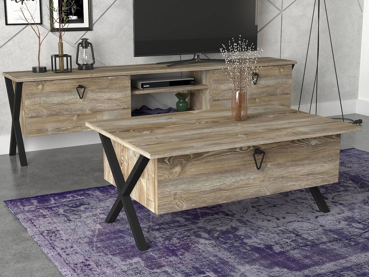 Couchtisch Zeth Eiche Nachbildung B/H/T: ca. 90x39x60 cm