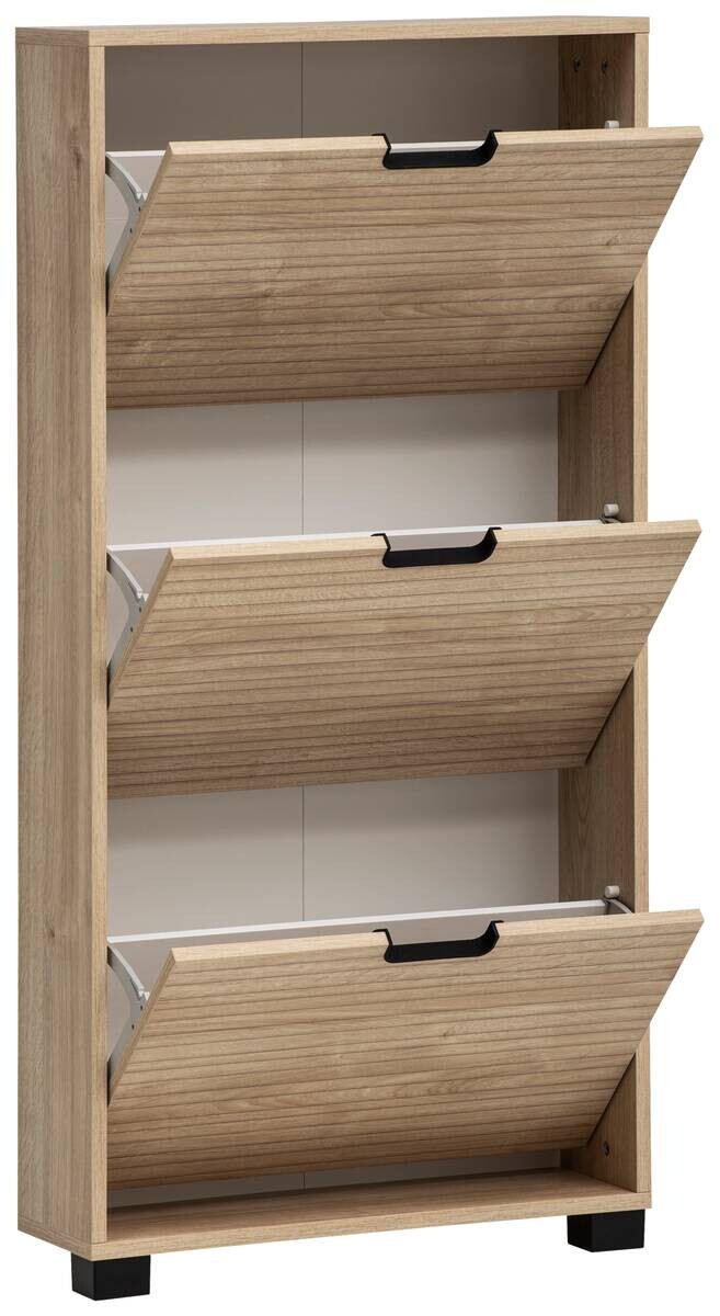 Schuhkipper Emmik Eiche Eiche weiß Nachbildung B/H/T: ca. 59,8x124x19,55 cm