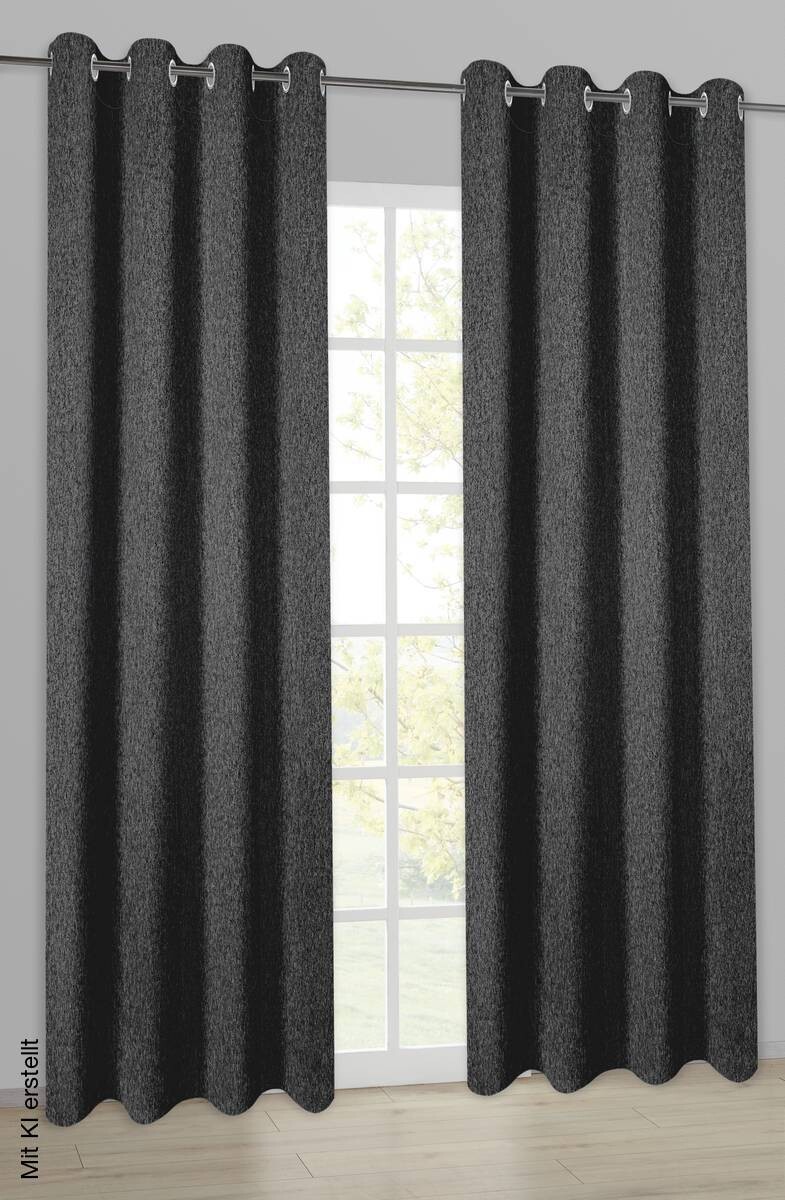 Verdunklungsvorhang Linda anthrazit 100% Polyester B/L: ca. 135x245 cm
