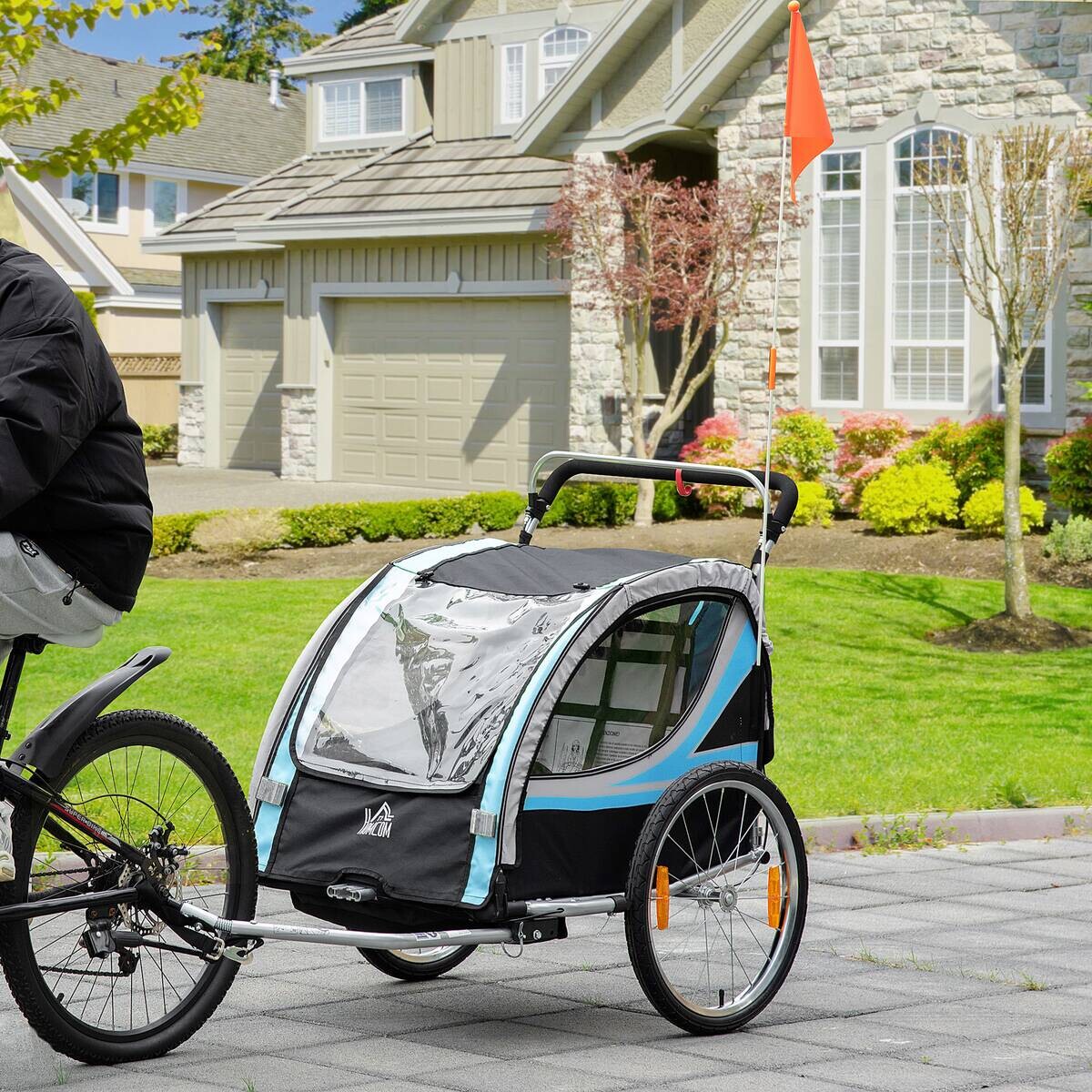 HOMCOM Fahrrad-Zubehör blau blau B/H/L: ca. 75x142x101 cm