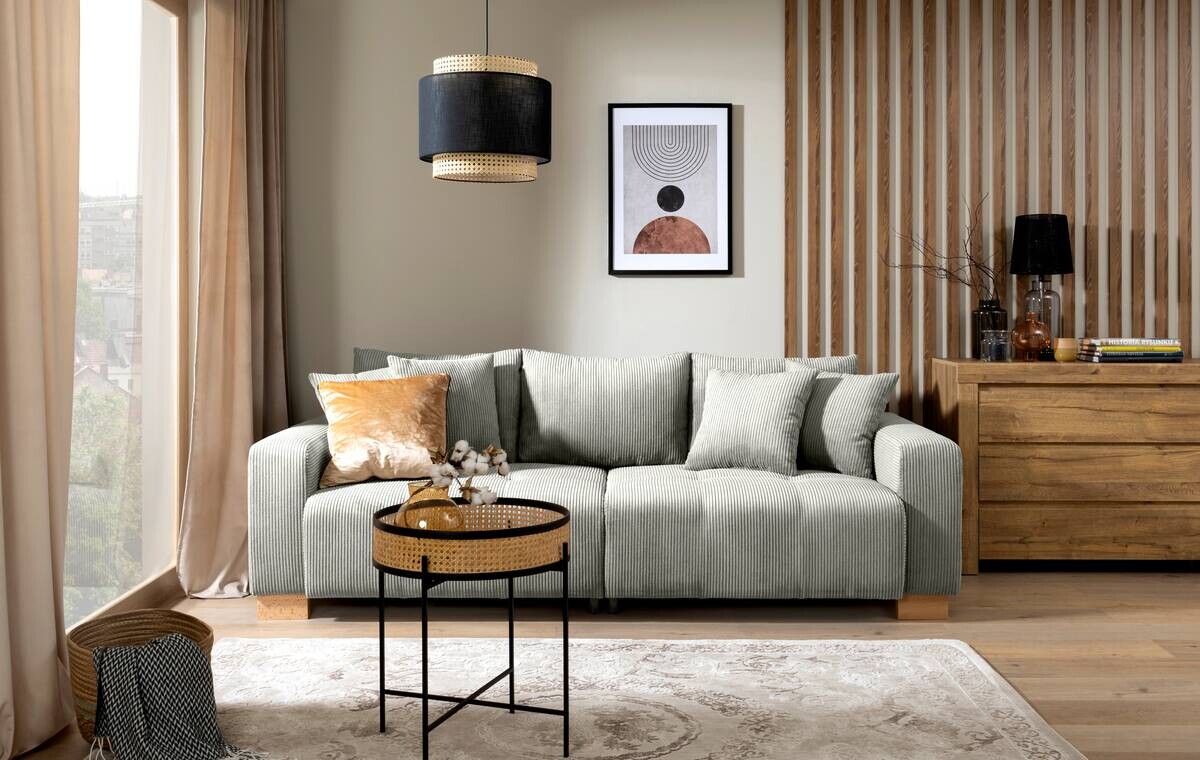 Big Sofa Alpha New hellgrau Microfaser B/H/T: ca. 244x85x112 cm