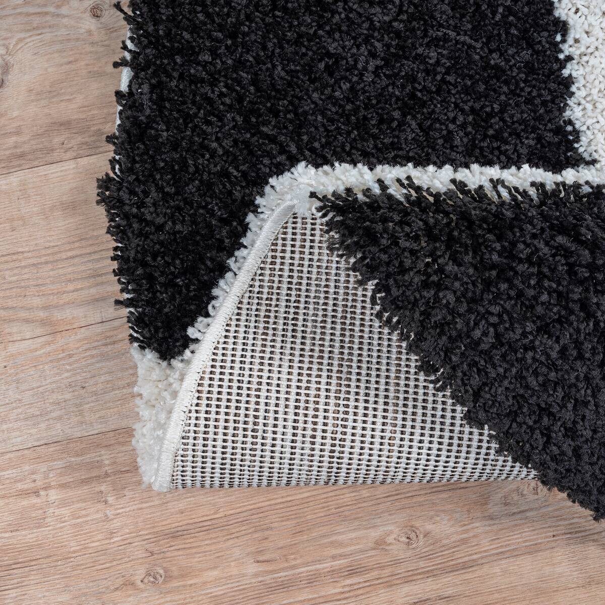 Sanat Hochflorteppich MILANO schwarz D: ca. 120 cm
