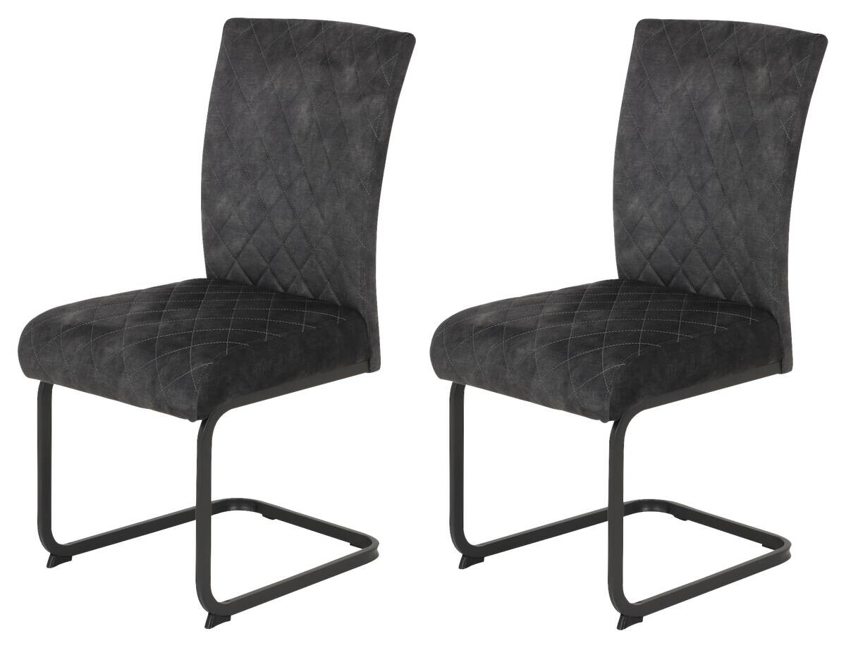 Schwingstuhl Rachel I, 2er-Set anthrazit Microfaser B/H/T: ca. 46x96x60 cm