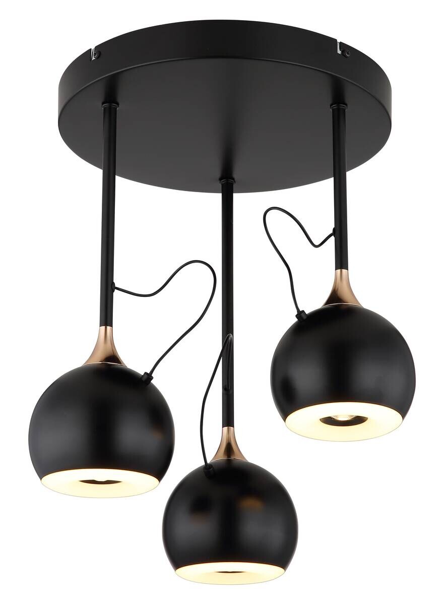 GLOBO Deckenleuchte mattschwarz gold Metall H/D: ca. 42x32,5 cm 1 Brennstellen