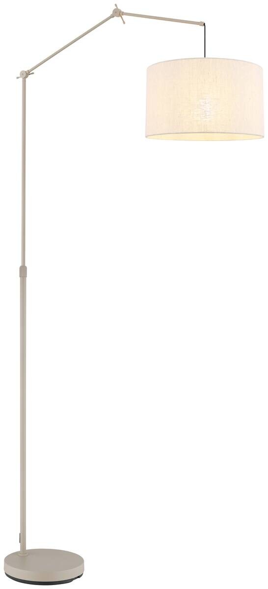 GLOBO Stehleuchte sand beige Metall Leinen B/H/L: ca. 40x200x112 cm E27 1 Brennstellen